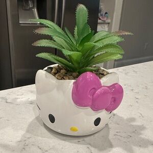 Hello Kitty Pink Bow Faux Floral Planter